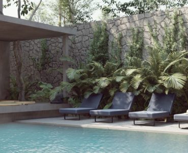 m homa kah tulum real estate pool and loungers