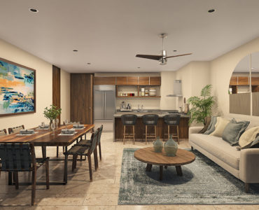 n gran tulum condo for sale living and dining area