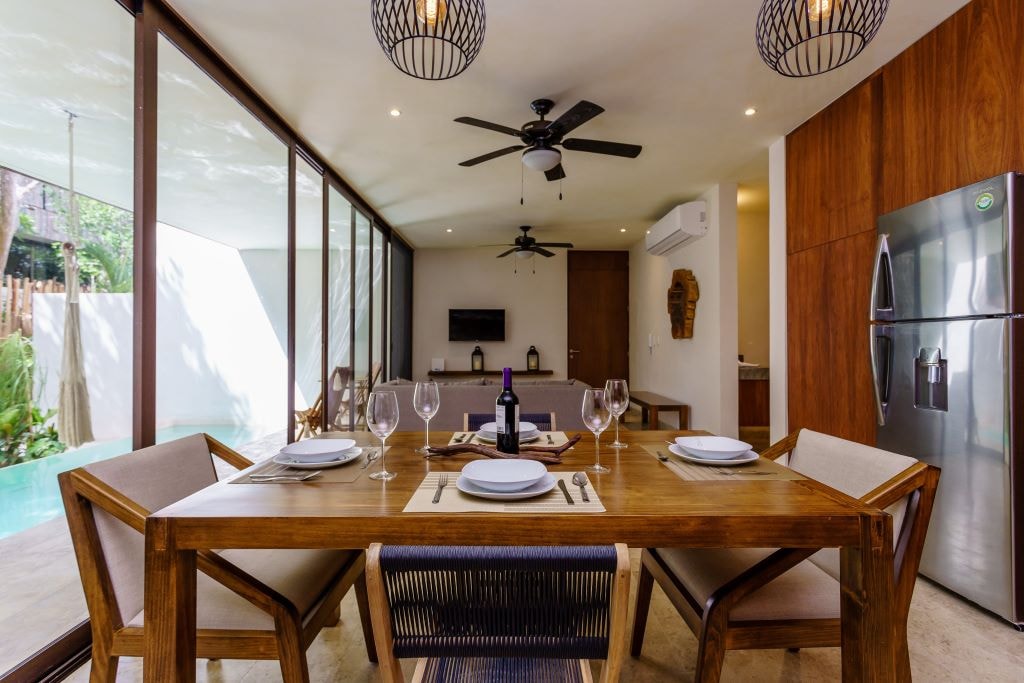 e tulum condos bajo cielo dining table