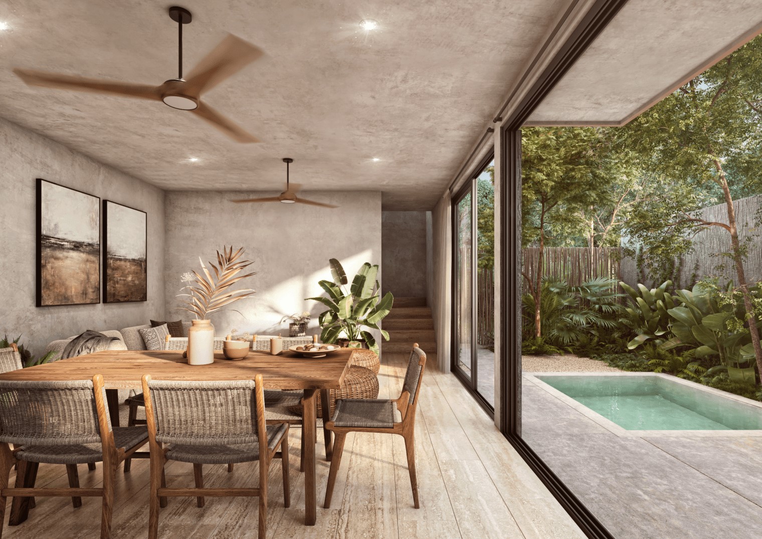b houses for sale in tulum region 15 living room to to terrace min