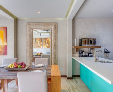 tulum real estate condos arthouse gf kitchen and dining area