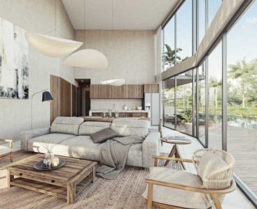 a luxury real estate in playa del carmen living room
