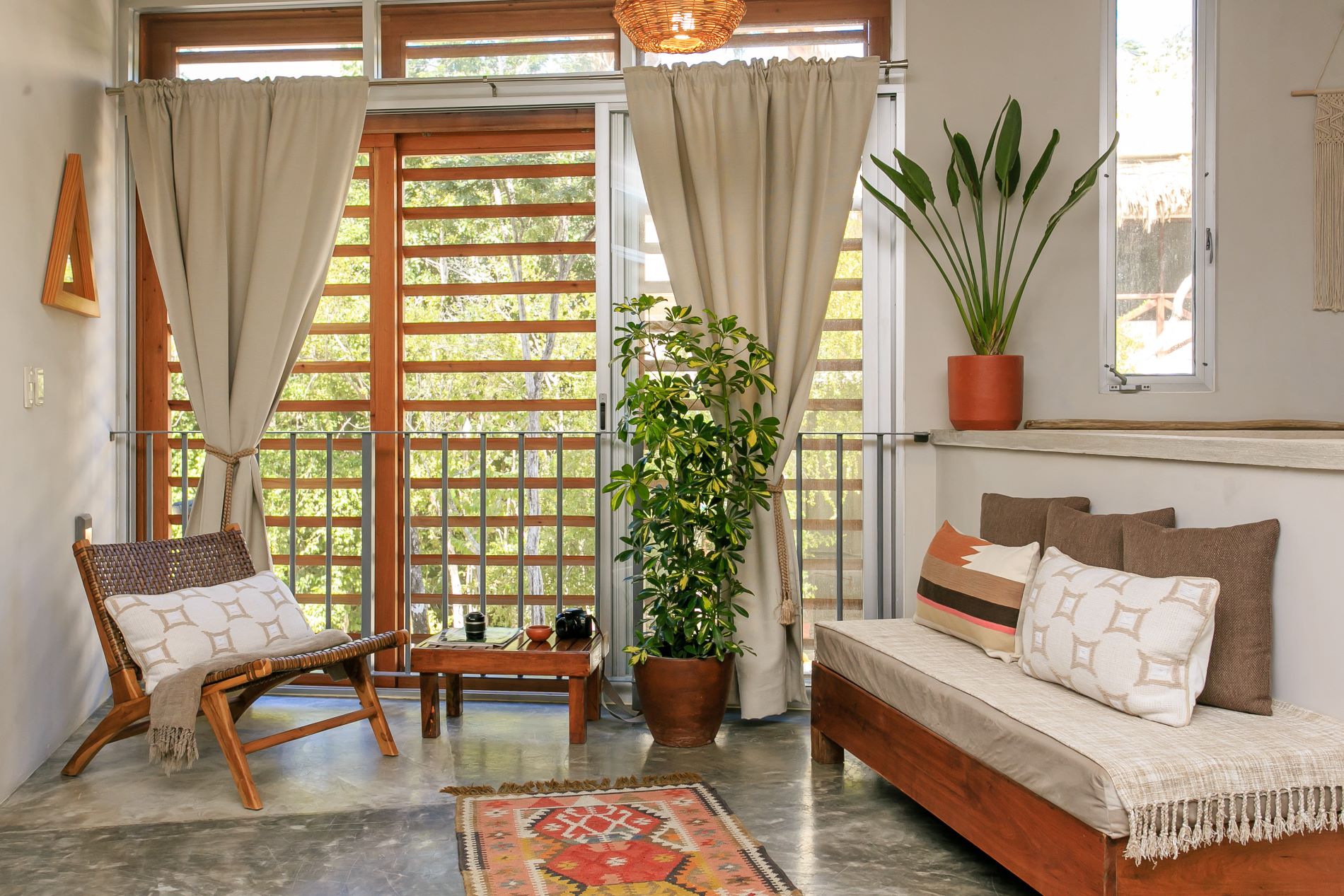 tulum long term rentals jungle breeze living space and window