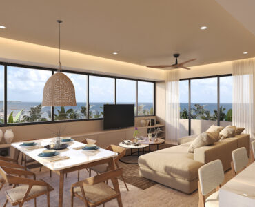 b beachfront condos for sale in puerto morelos 059 living room views