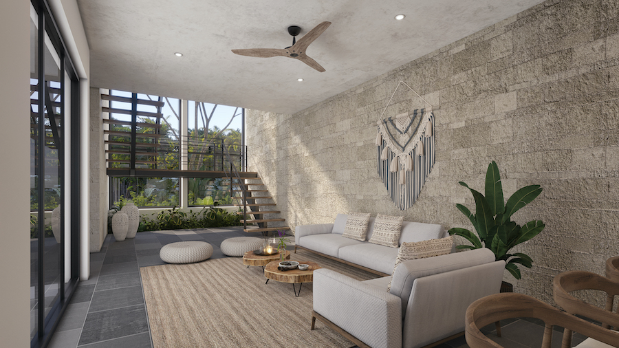a villa for sale in tulum mexico living room