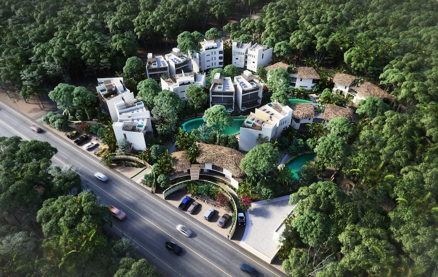 h tulum real estate surrounded by nature 073 aerial view