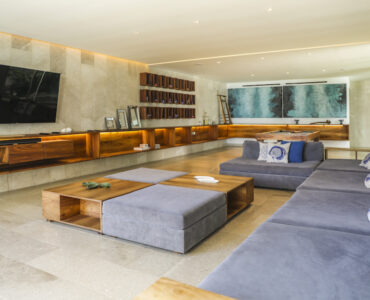 q luxury beachfront house in playacar 074 tv room