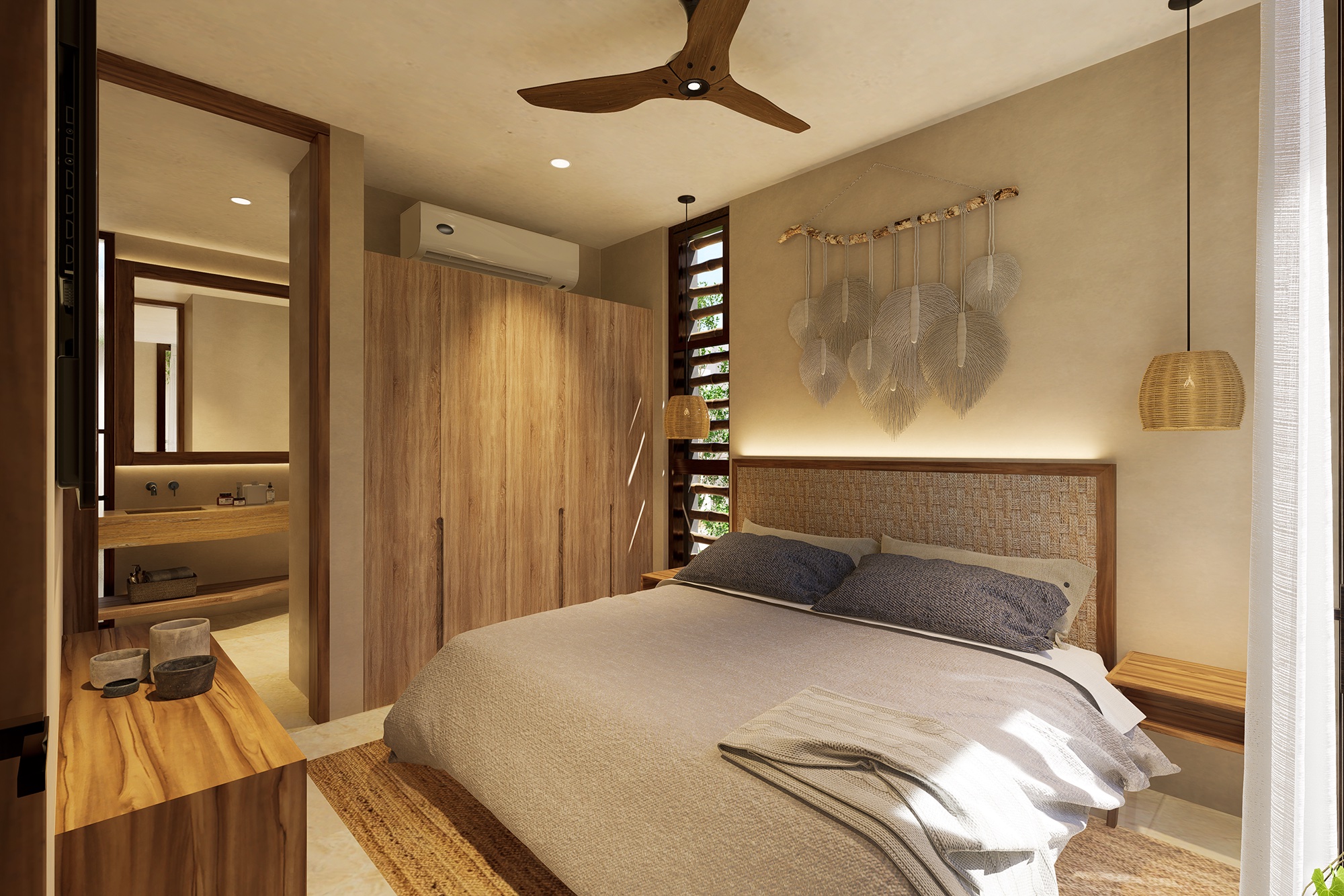 luxury villas for sale in tulum mexico 083 type a bedroom with bathroom