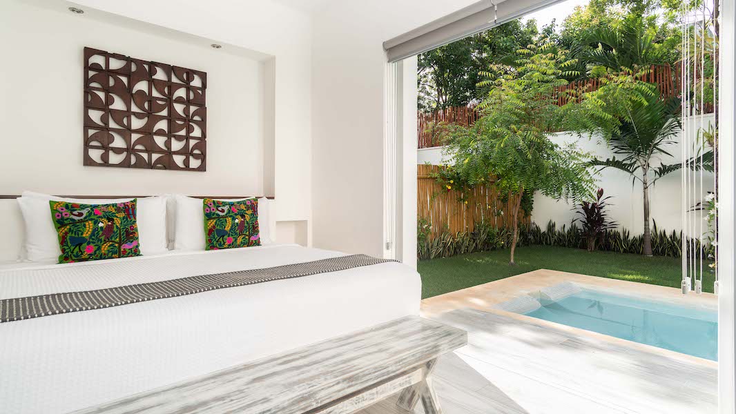 luxury house for sale in tulum bedroom to pool