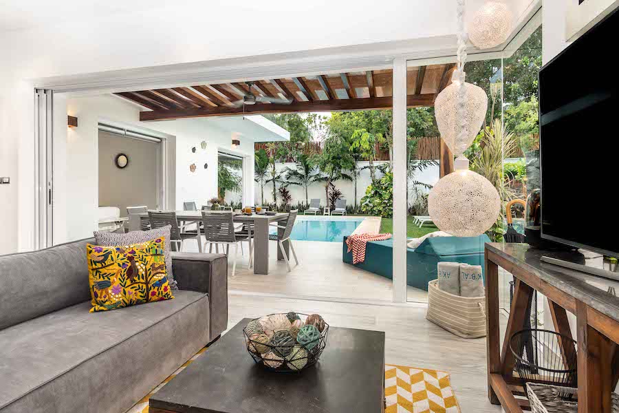 luxury house for sale in tulum living to patio
