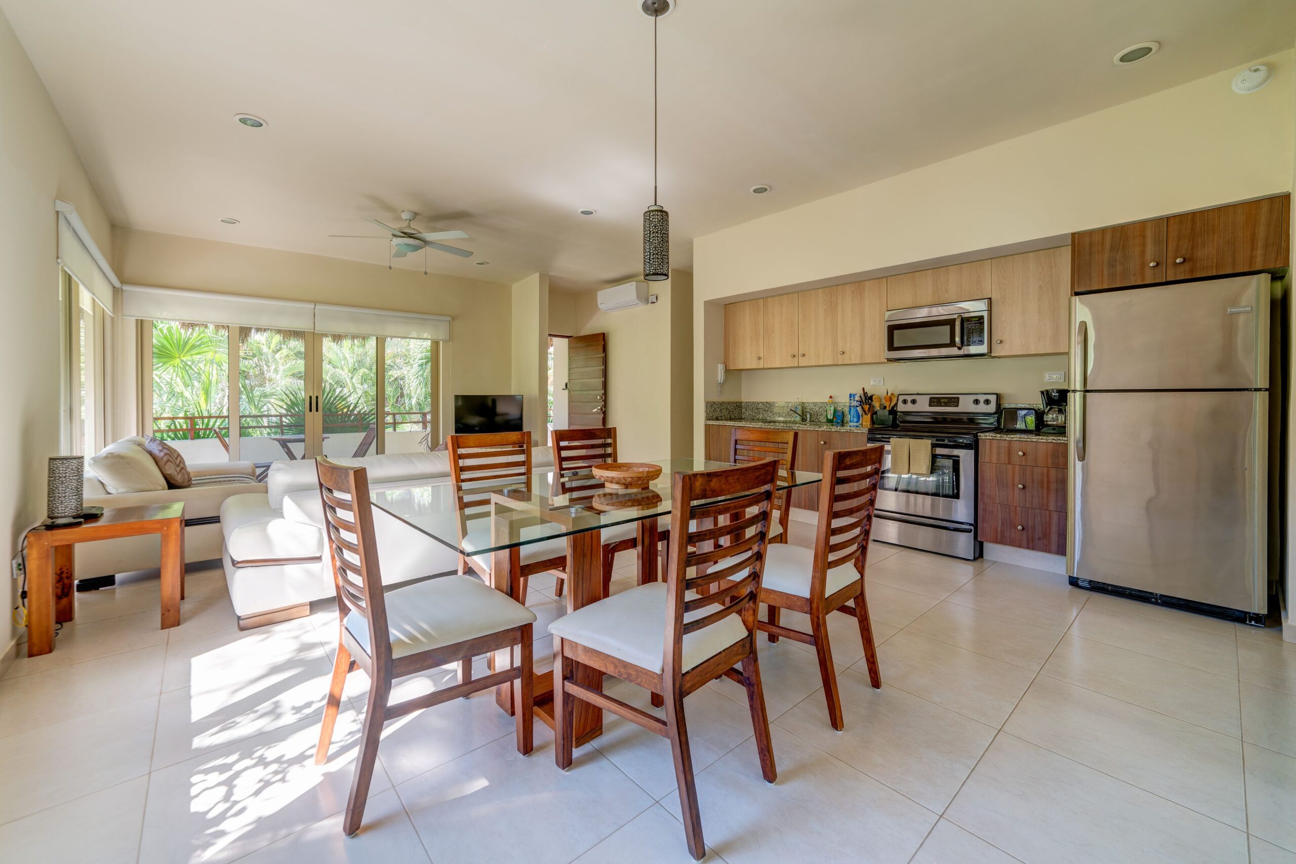 b apartments for sale in tulum puerta zama natura dining area to kitchen