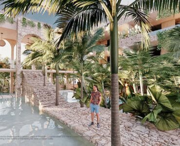 m real estate in tulum aldea zama amenities and tropical gardens