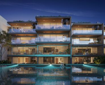 a playacar real estate luxury residences building and pool