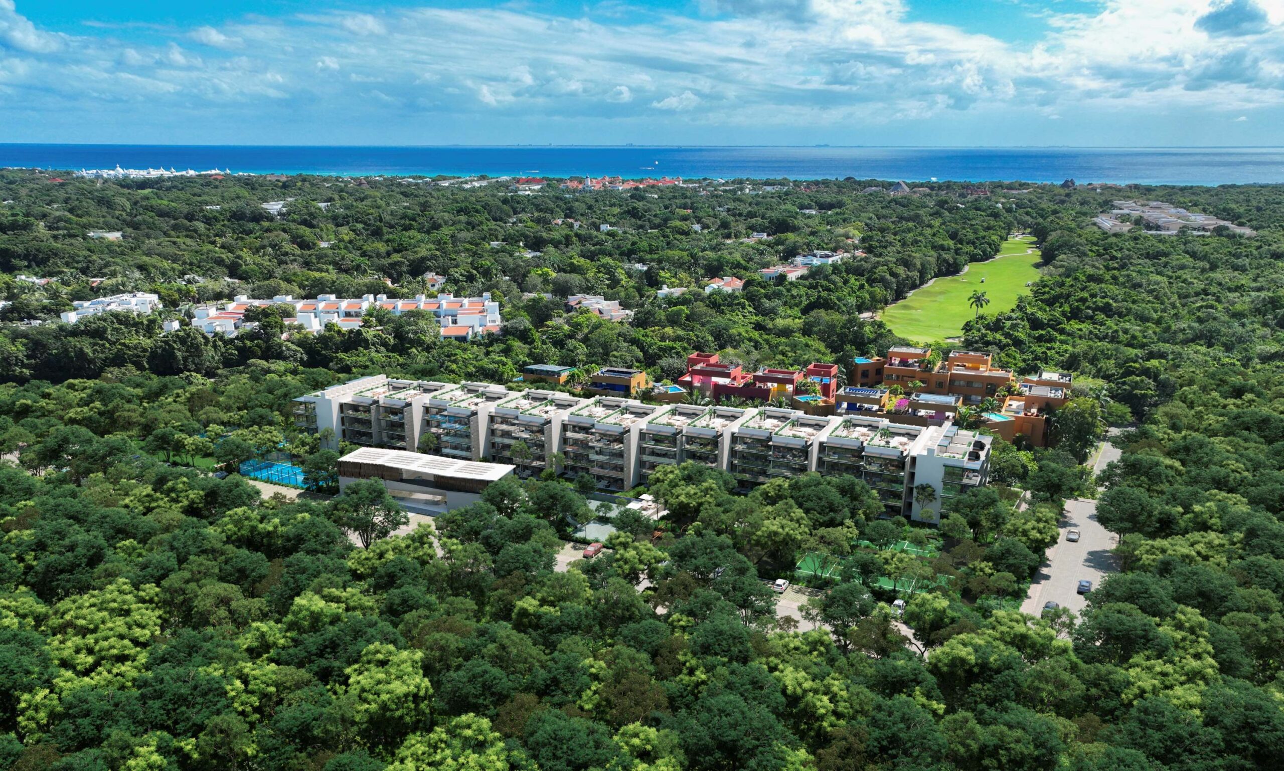 b playacar real estate luxury residences aerial view