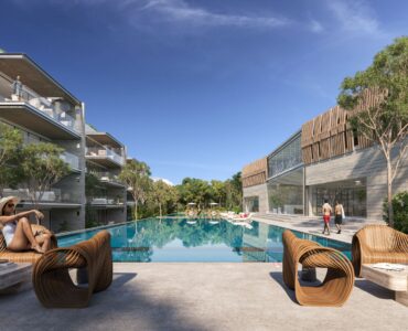 d playacar real estate luxury residences pool and loungers