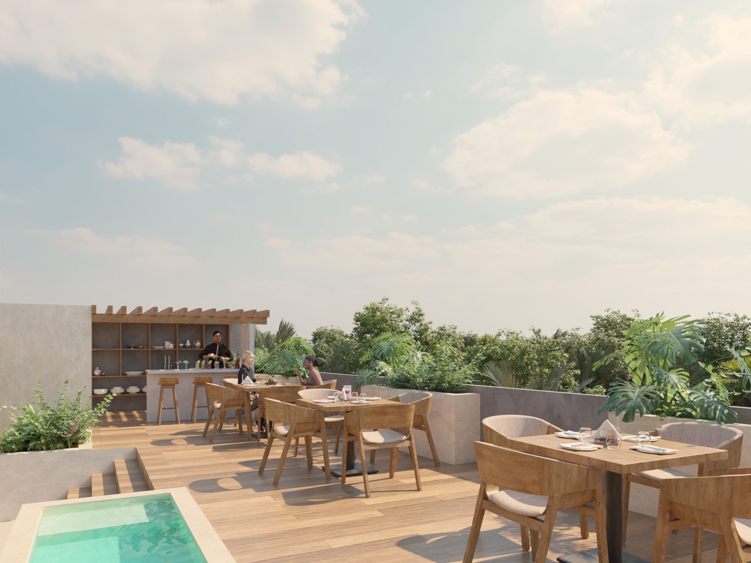 a tulum mexico apartments for sale rooftop common area