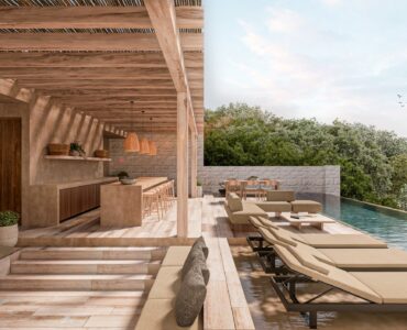 condo for sale in tulum nuup rooftop swimming pool with sun beds