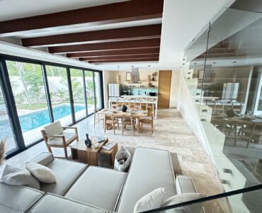 exclusive residences for sale in tulum the enclave living area and kitchen