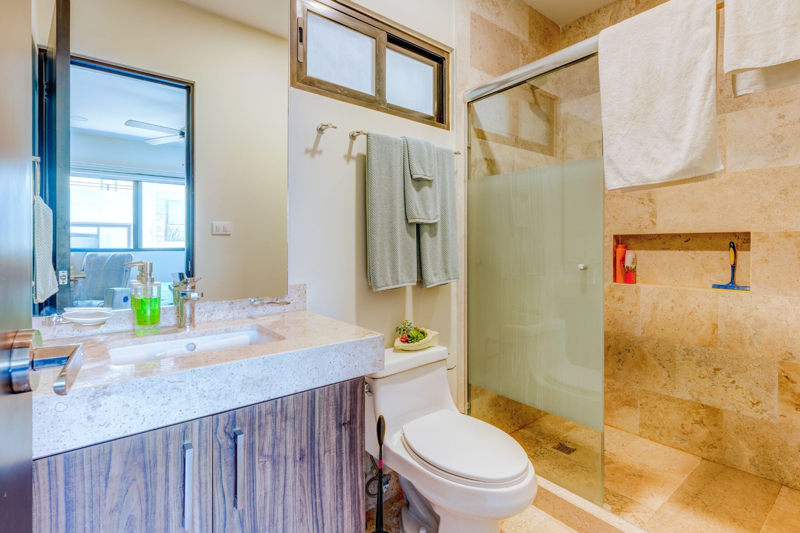 k playa del carmen mexico real estate penthouse arenis bathroom and shower