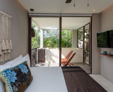 l real estate in tulum mexico villa alakin master bedroom access to terrace