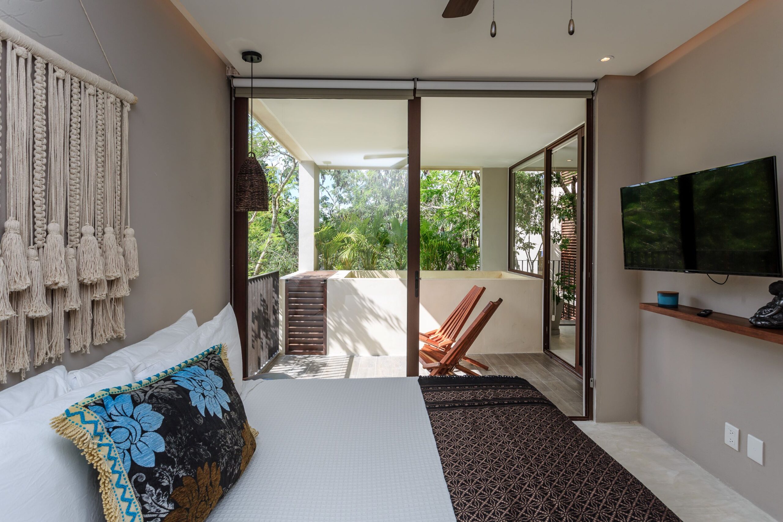 l real estate in tulum mexico villa alakin master bedroom access to terrace