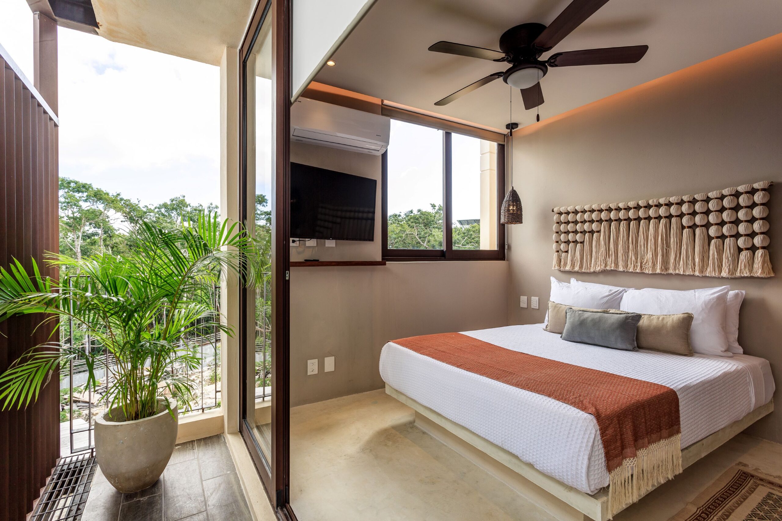 q real estate in tulum mexico villa alakin second bedroom terrace