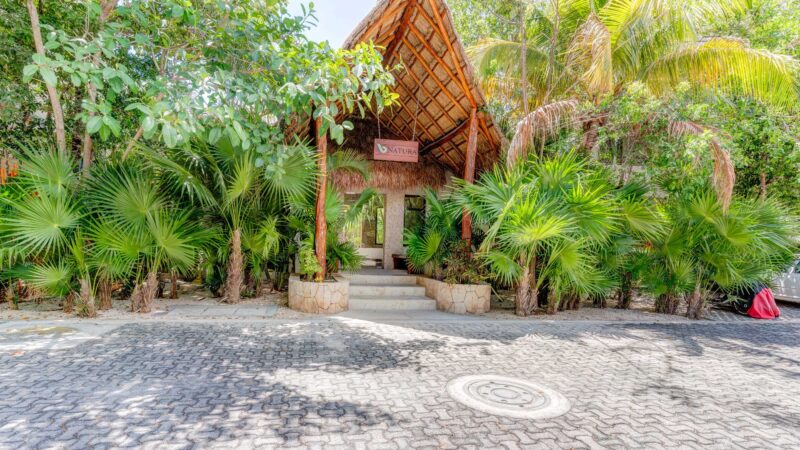 u tulum condos for sale puerta zama natura building entrance