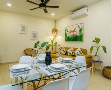 b rapartment for sale in tulum zama village dining and living room