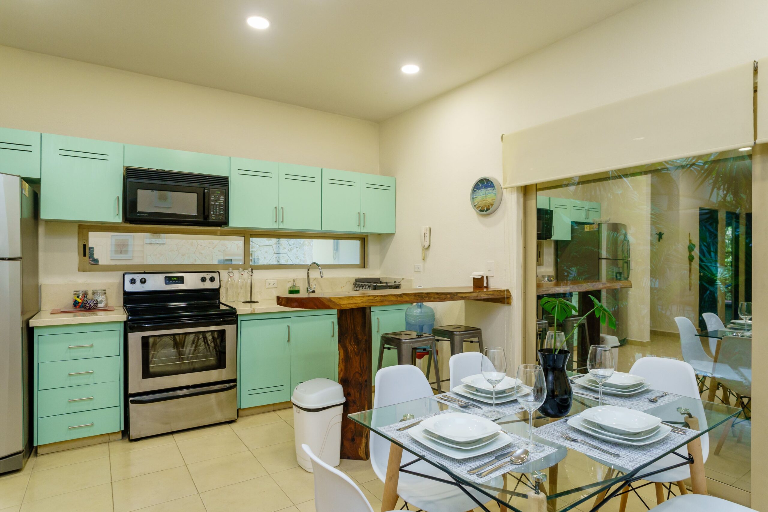 d apartment for sale in tulum zama village dining area and open kitchen