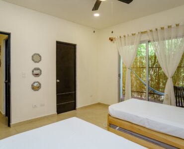 k apartment for sale in tulum zama village guest´s bedroom to terrace