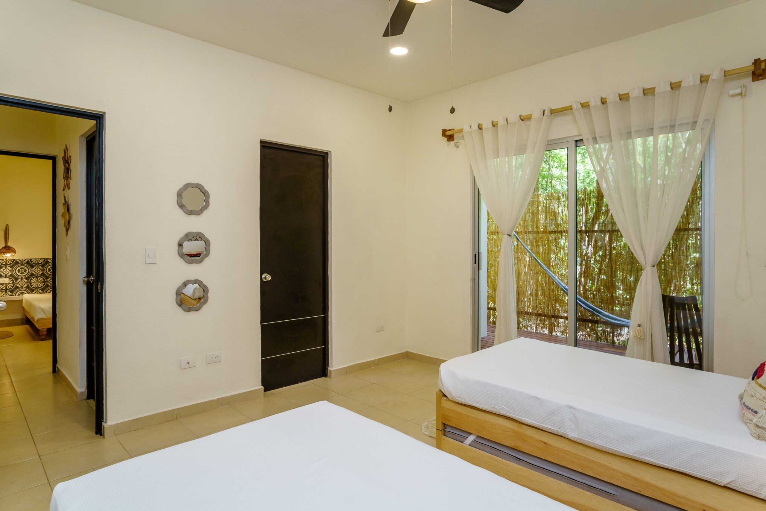 k apartment for sale in tulum zama village guest´s bedroom to terrace