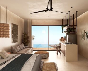 condo for sale in puerto morelos alux 33 condo loft bedroom with sea view