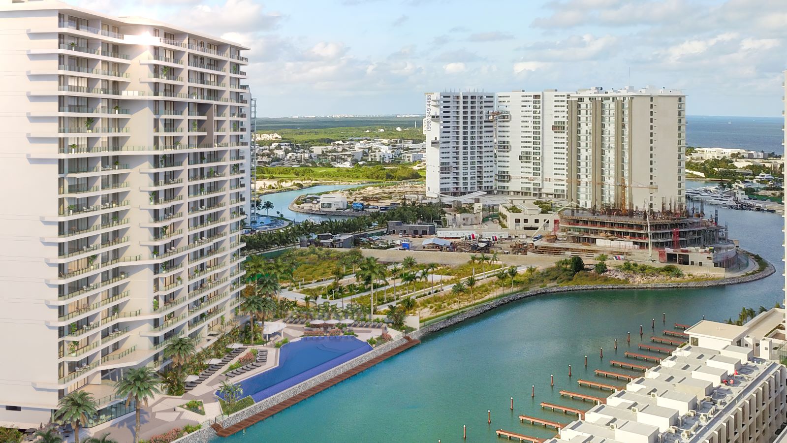 cancun real estate blume puerto cancun marina facade