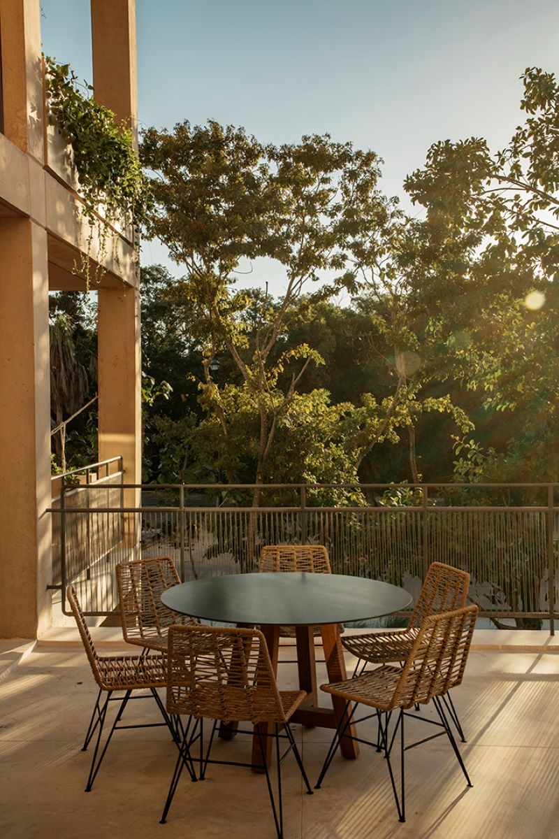 playa del carmen condos in corasol the village terrace with table