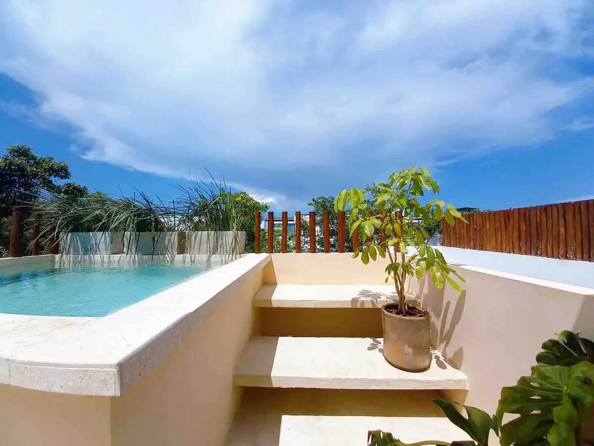 four bedroom condo for sale in tulum mun plunge pool in rooftop