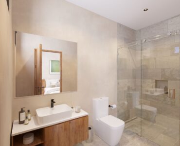 codos for sale near the beach at puerto morelos nalu residences bathroom