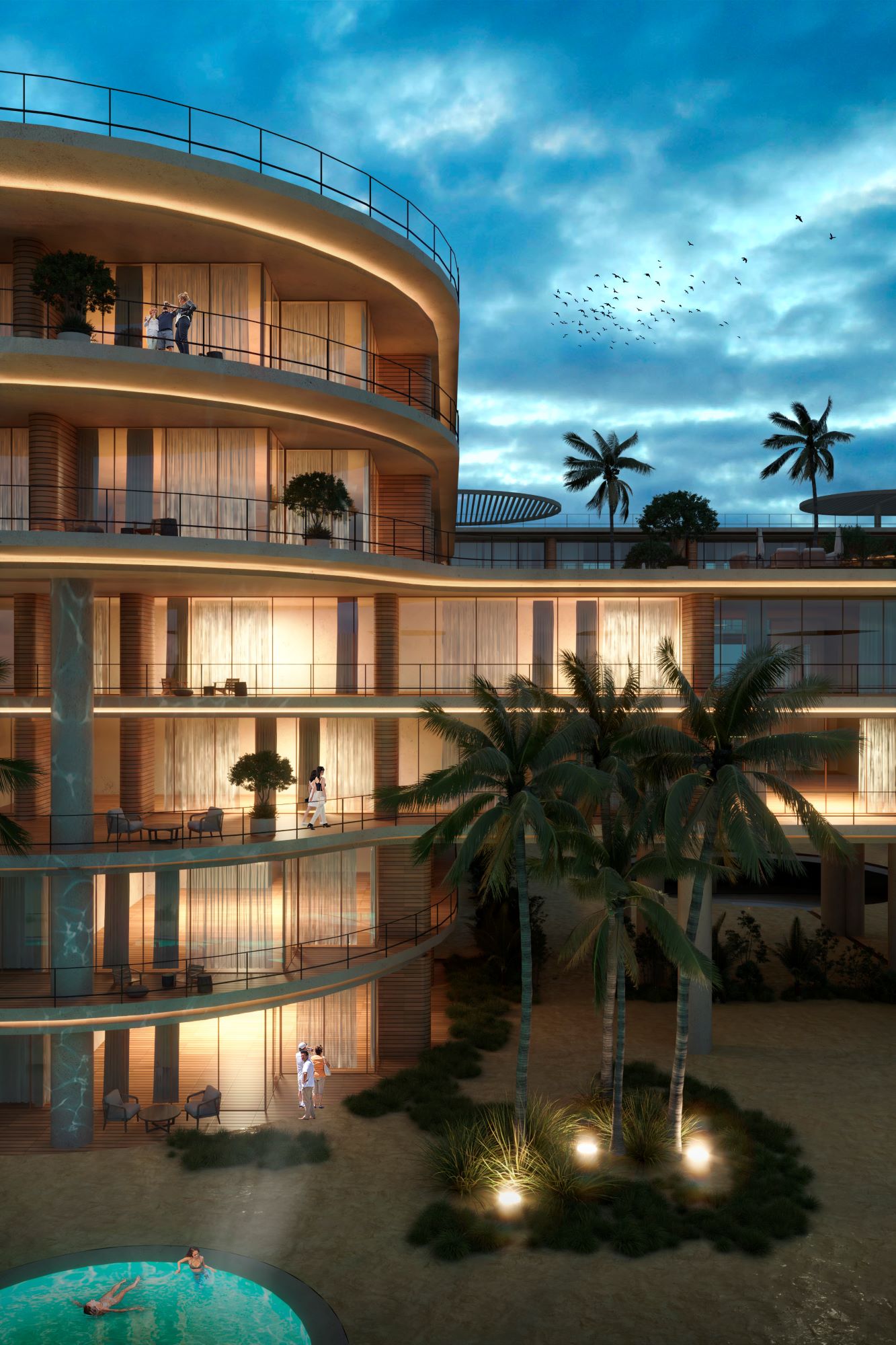 exclusive beachfront condos for sale at playa del carmen zonna building with jacuzzi