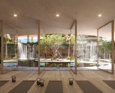 exclusive beachfront condos for sale at playa del carmen zonna gym and yoga area