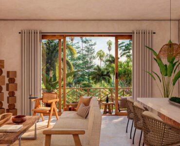 real estate in puerto aventuras casa chaak living area with terrace