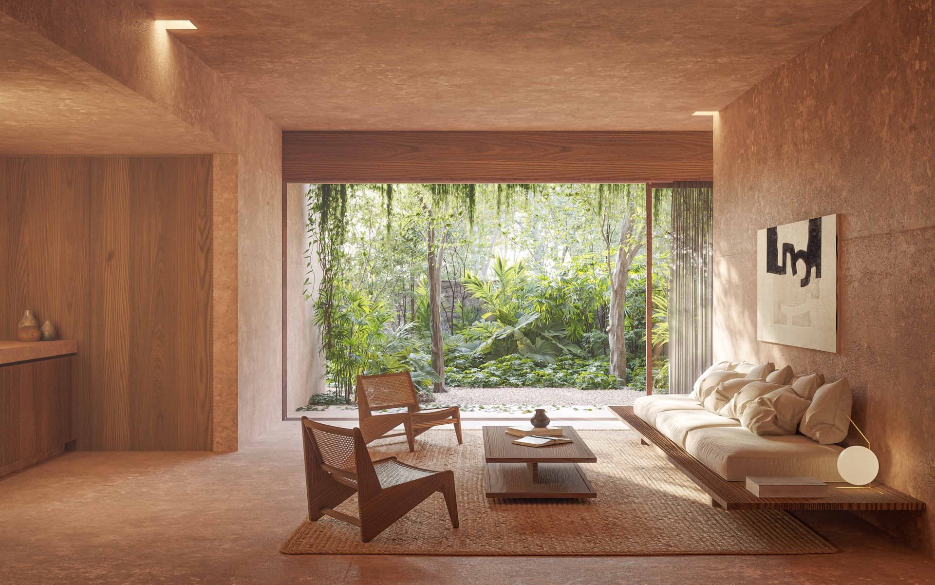 bacalar real estate aldea kalan living room ground floor garden views