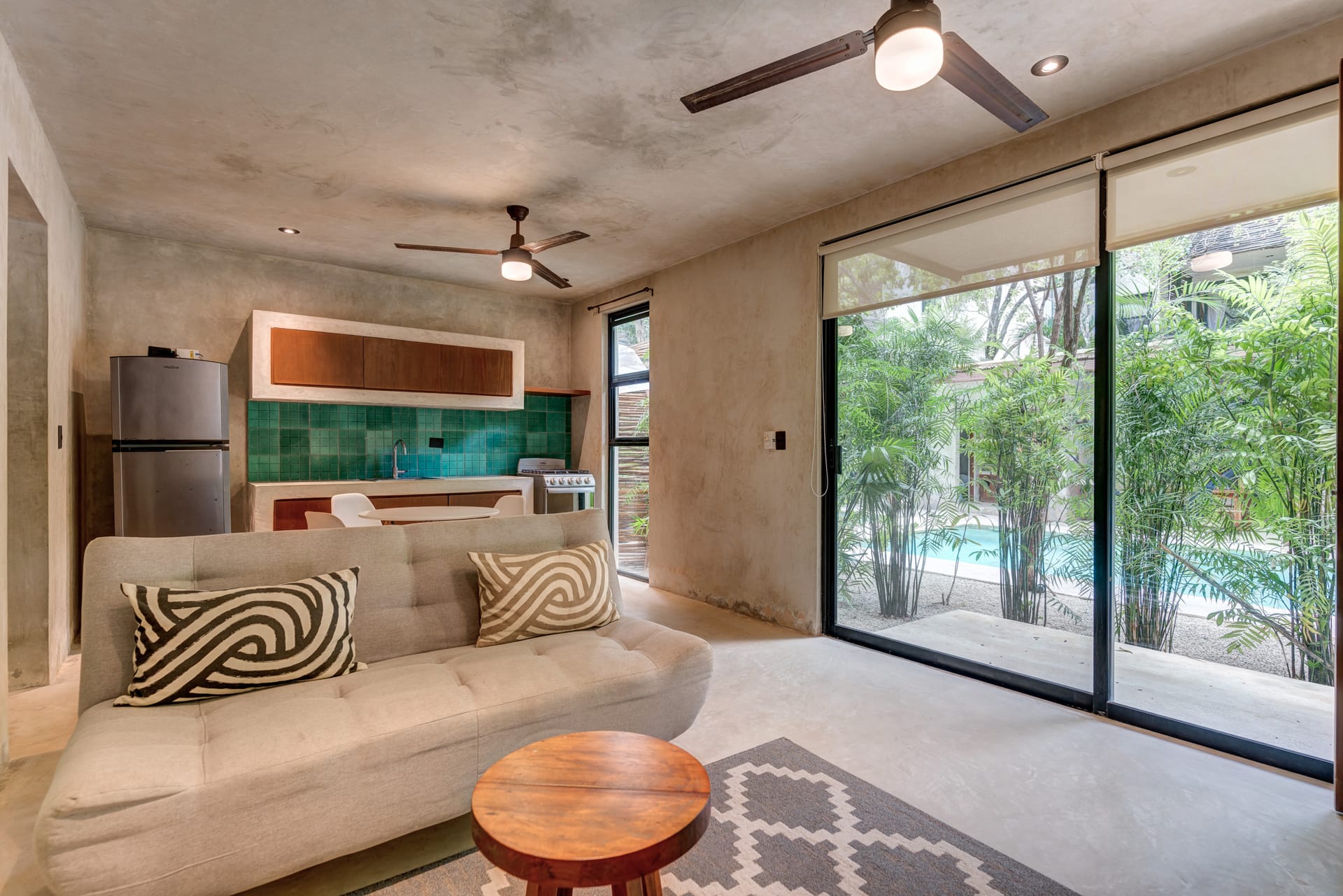 one bedroom condo at la veleta sukha112 living room kitchen