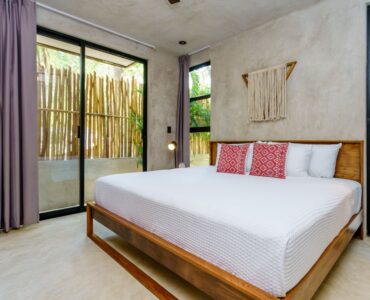 sukha 101 condo one bedroom la veleta tulum moskito real estate bedroom with night table