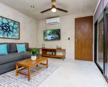 sukha 101 condo one bedroom la veleta tulum moskito real estate living room with terrace
