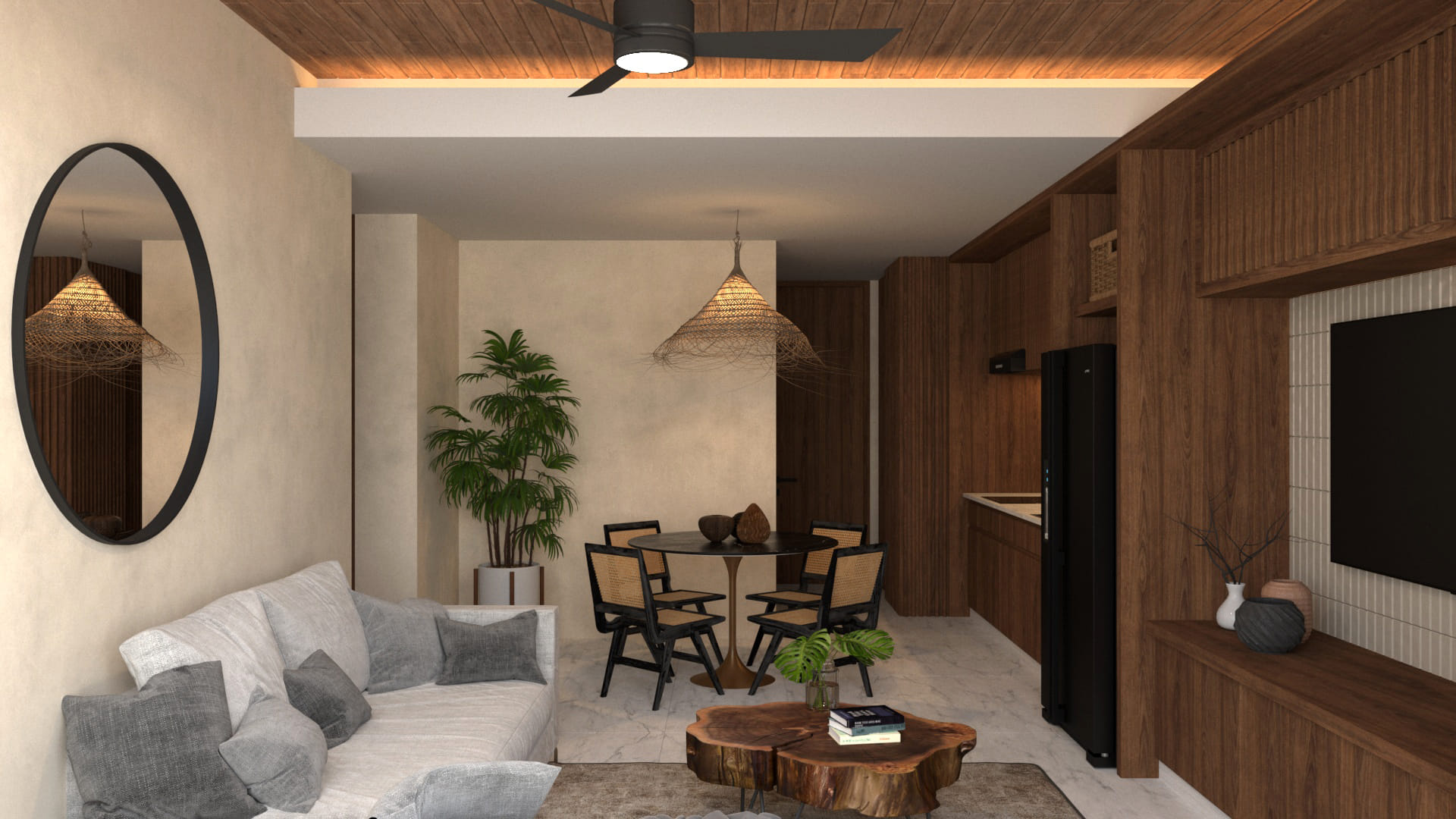 real estate puerto morelos piedra de mar living room with tv