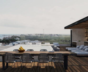 real estate puerto morelos piedra de mar lounge area rooptop