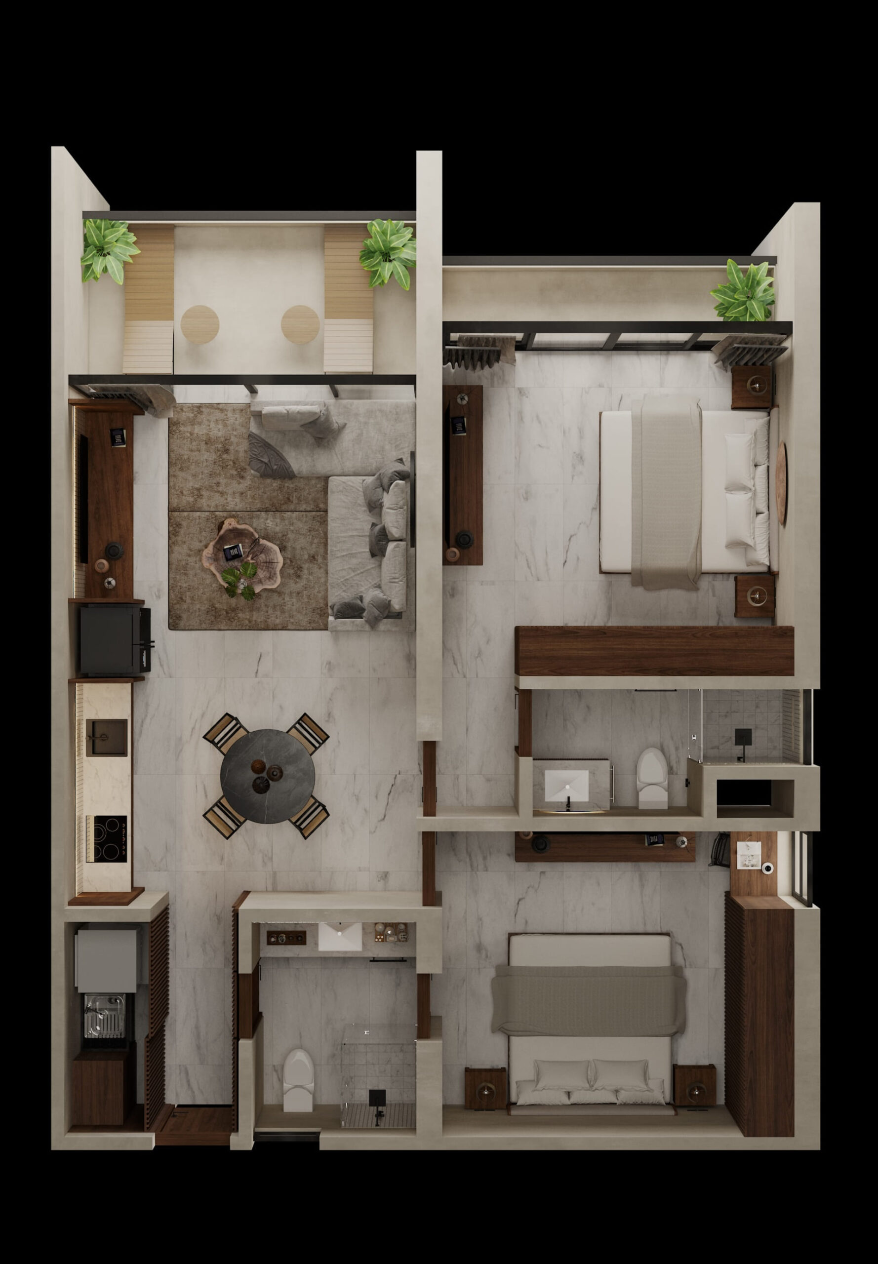real estate puerto morelos piedra de mar three bedroom layout