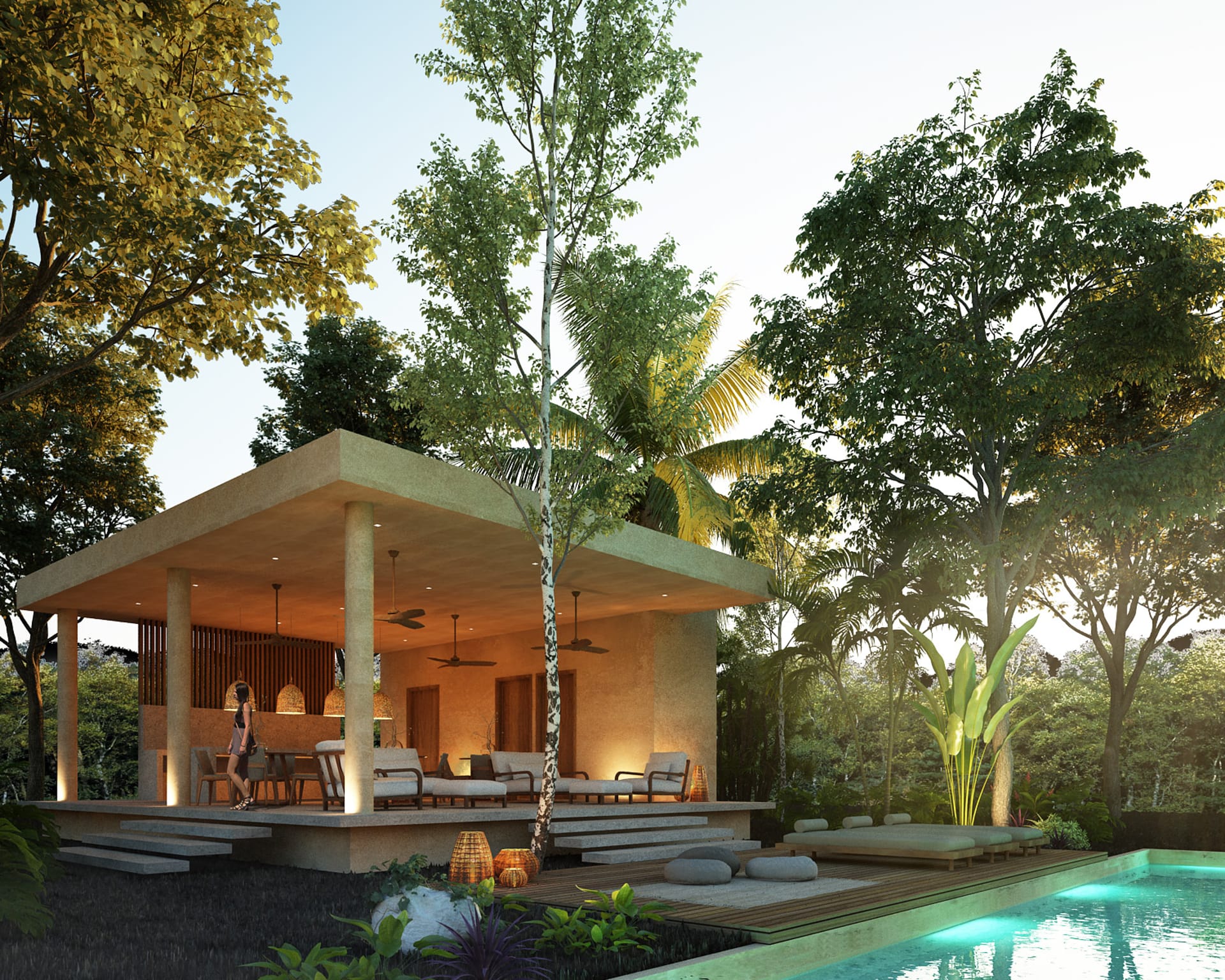 villas for sale in bacalar ichkabal swimming pool common area