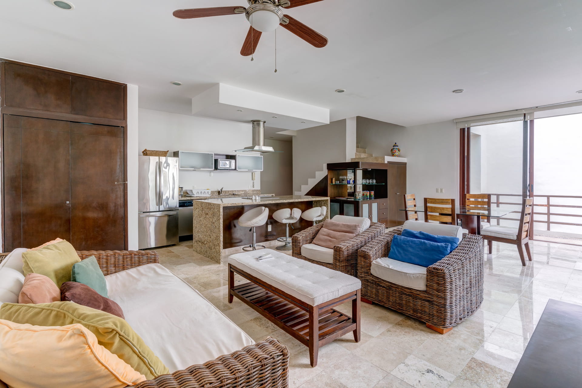 c playacar condos for sale akoya living room to kitchen