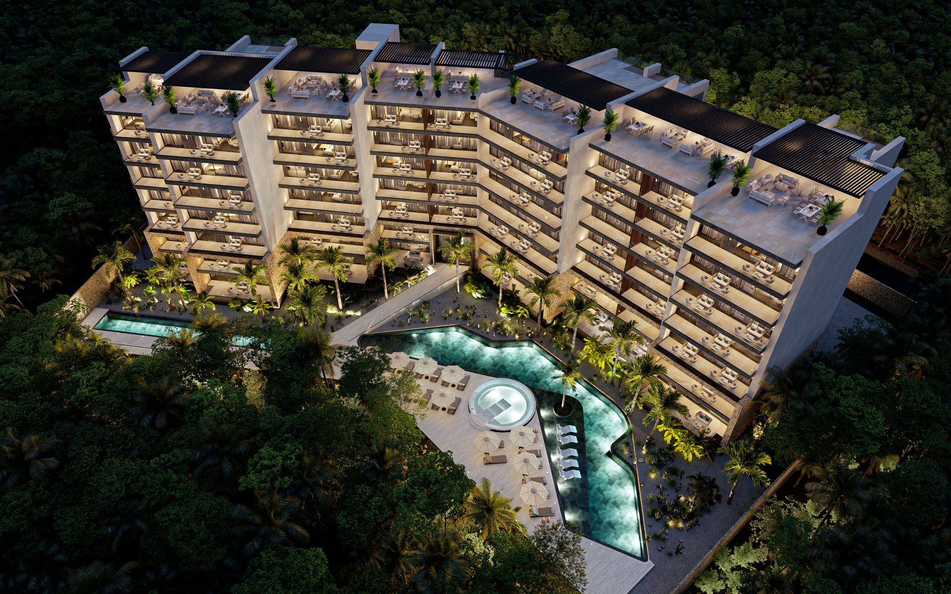 playa del carmen beachfront real estate distrito xcalacoco beach building aerial rsz