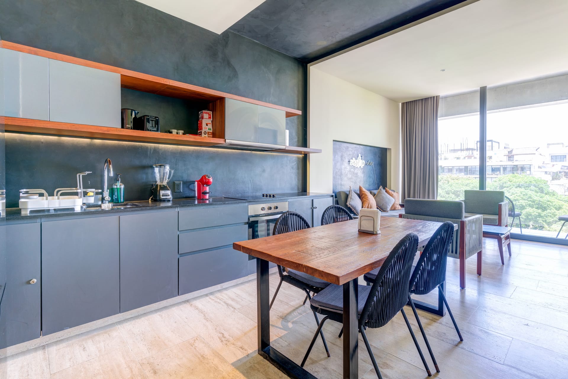 condo for sale in playa del carmen ceren two bedroom lockoff kitchen with table